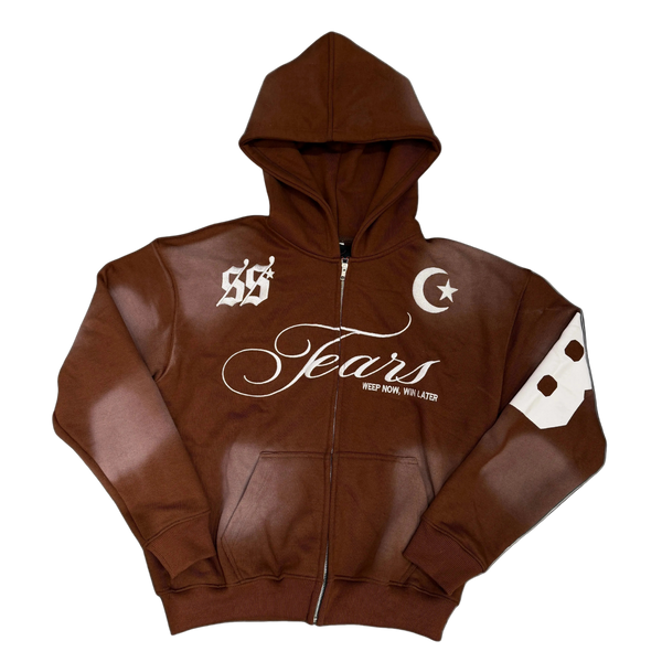 TEARS Zip Hoodie (BROWN) LIMITED