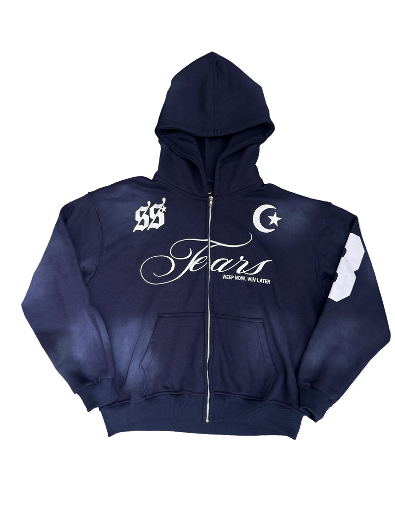 TEARS Zip Hoodie (NAVY BLUE) LIMITED
