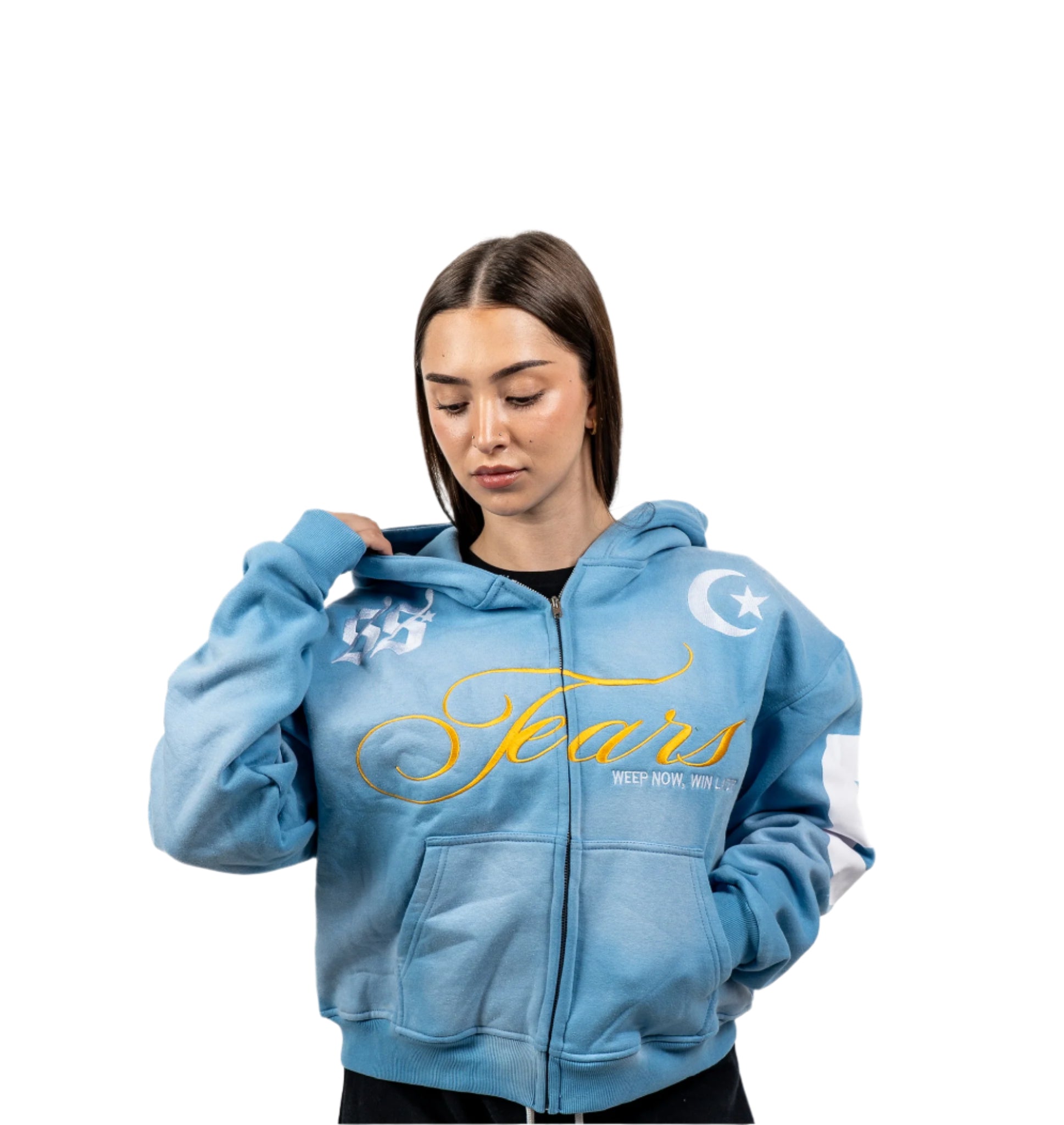 TEARS Zip Hoodie (SKY BLUE) – Saint Tears